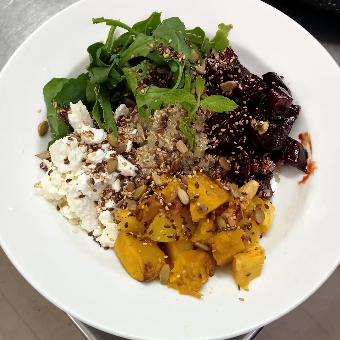 ROASTED PUMPKIN BEETROOT & FETA BOWL | Natural  &  Organic