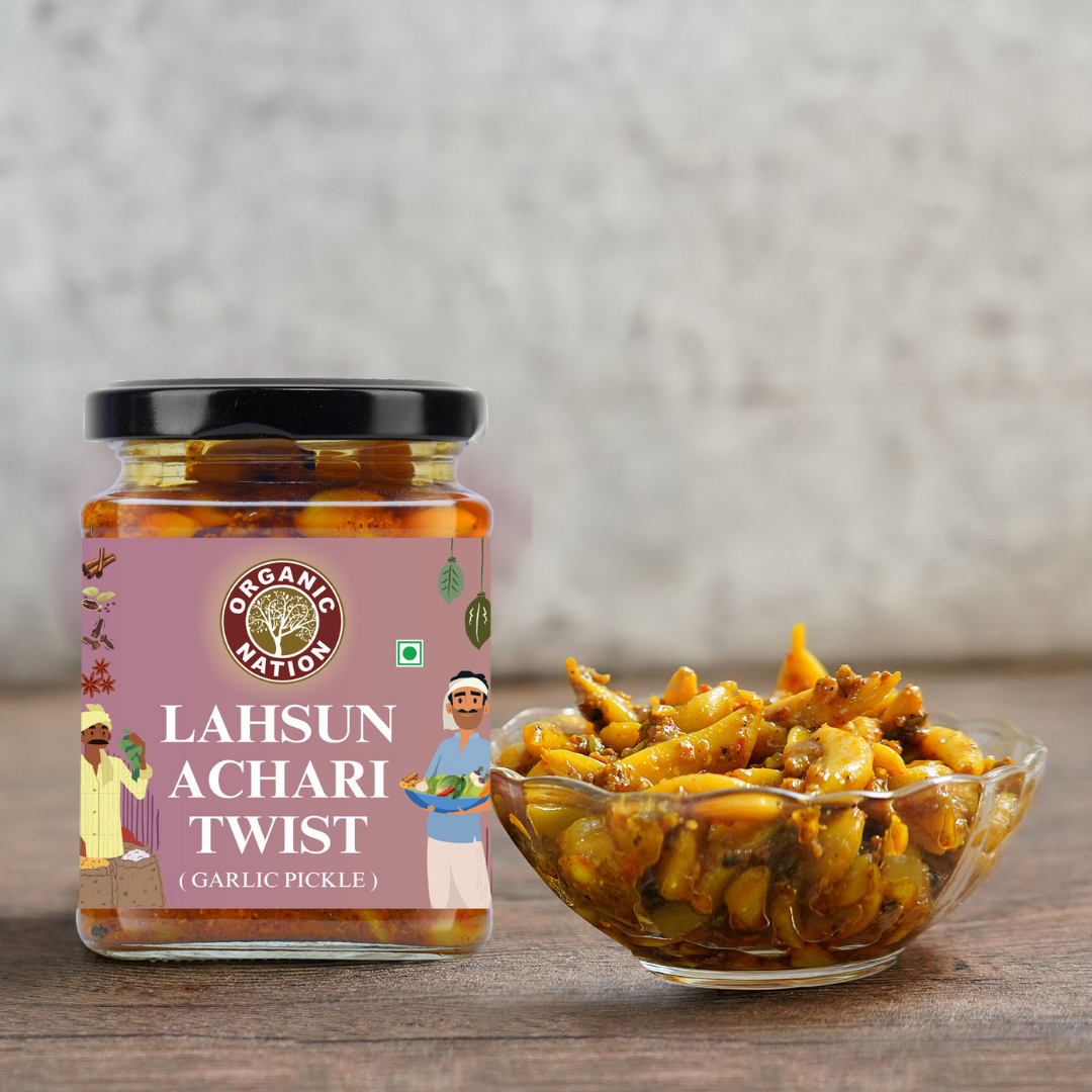 LAHSUN ACHARI TWIST 250GM (ORGANIC NATION)
