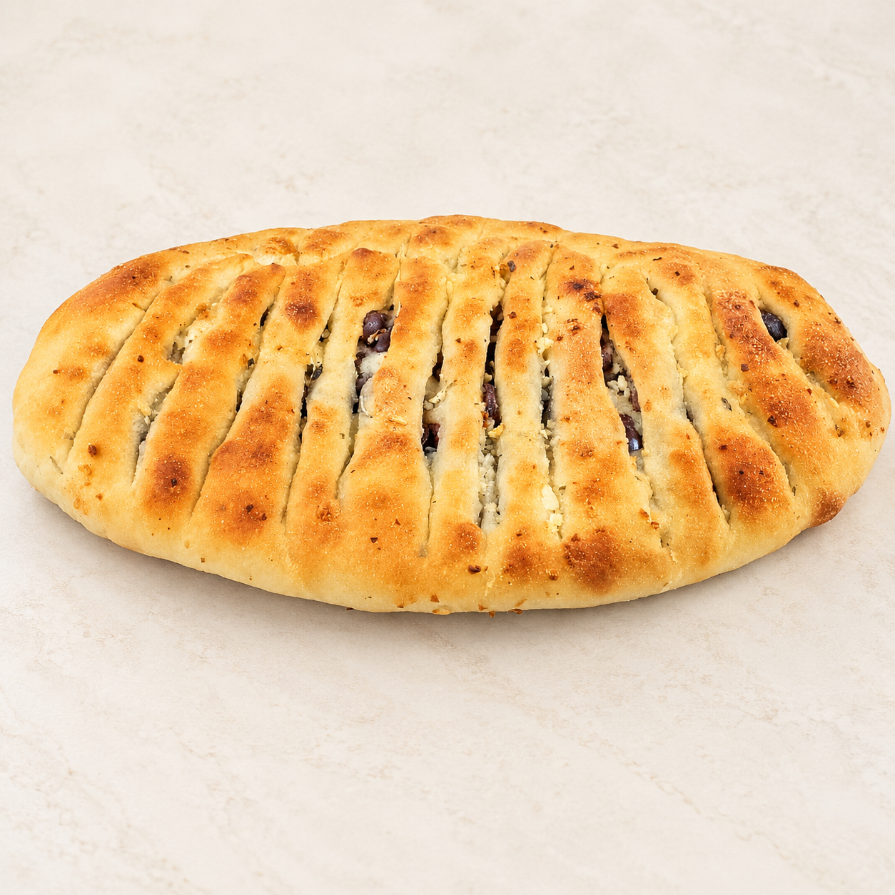 BREAD - GARLIC, OLIVE & CHEESE FILLED PULL- APART | Natural & Organic