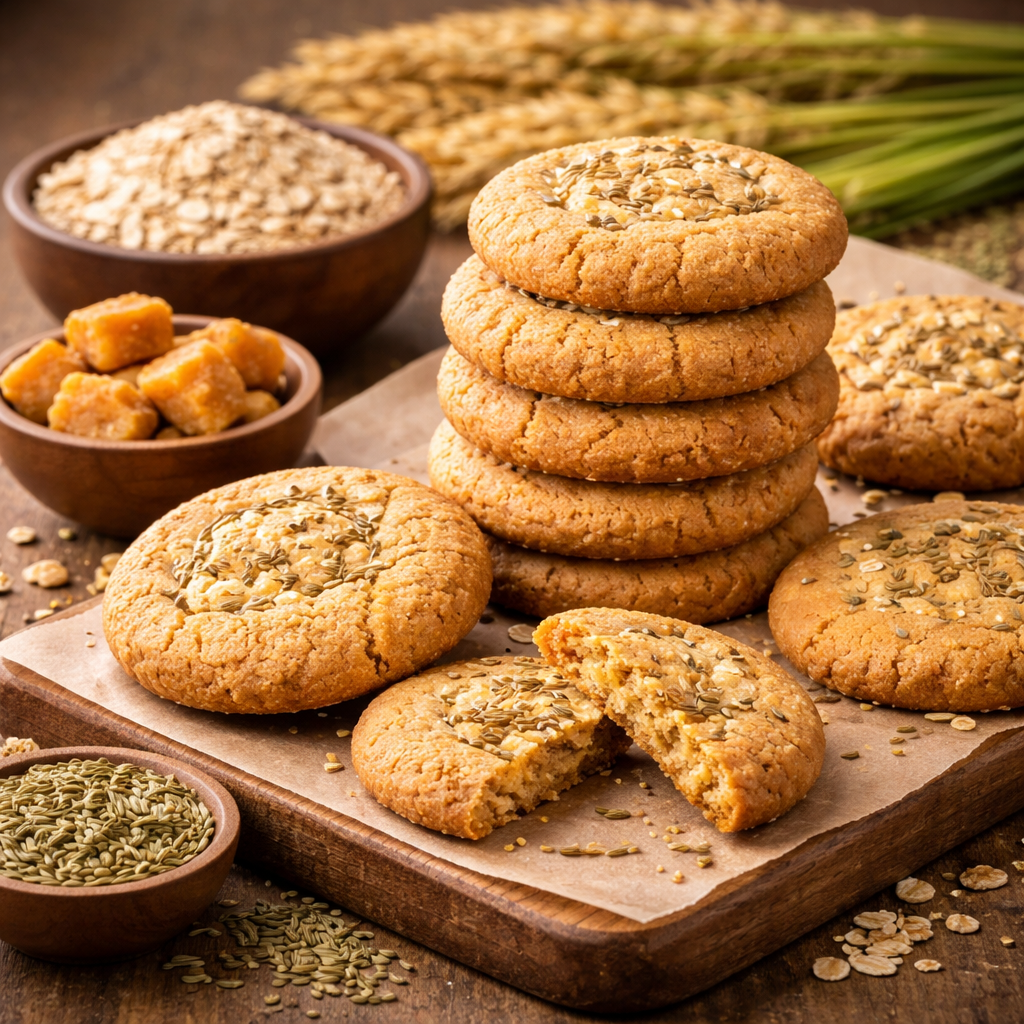 COOKIES - WHOLEGRAIN GUR SAUNF ( 220 GM ) I NATURAL & ORGANIC I