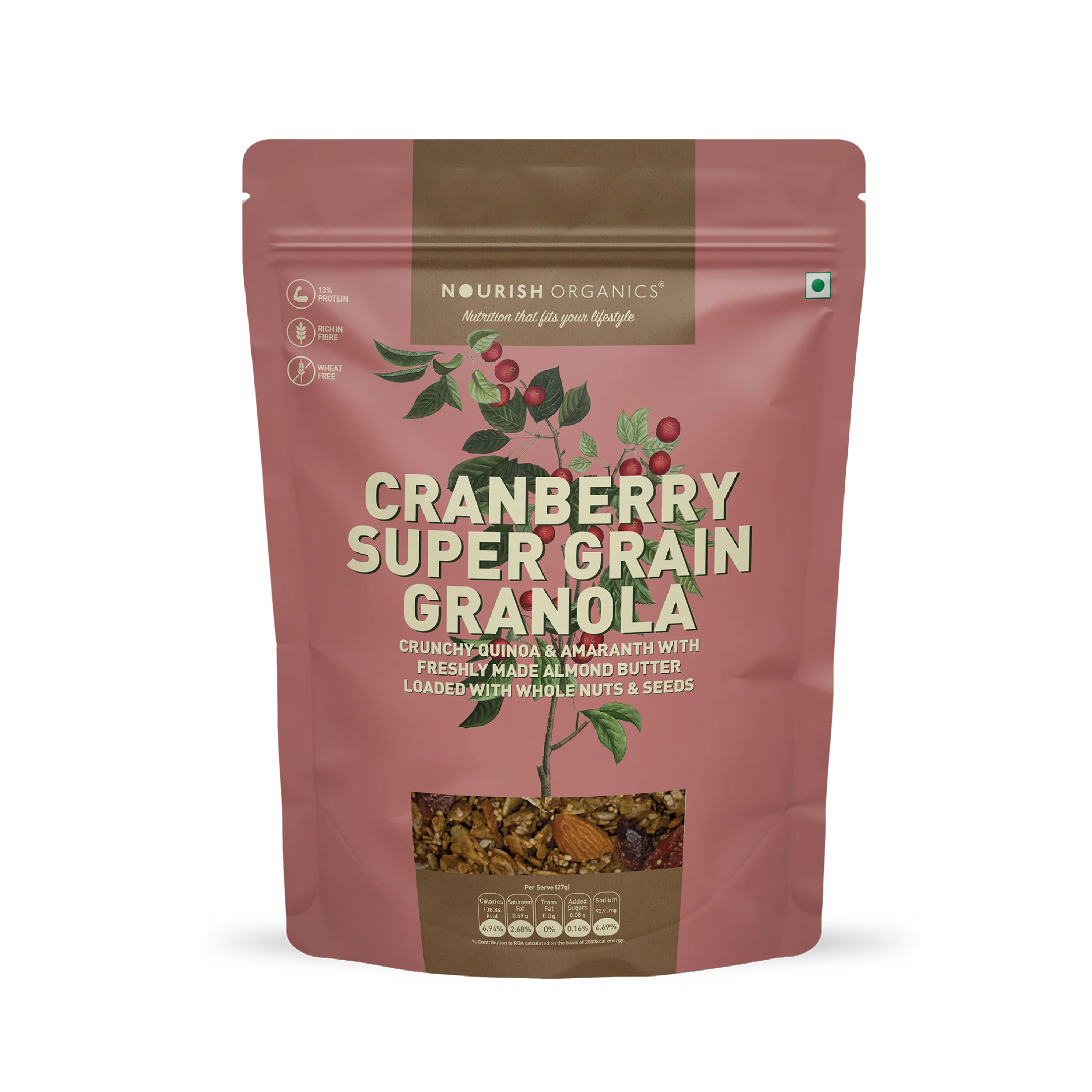 CRANBERRY SUPER GRAIN GRANOLA| Natural & Organic