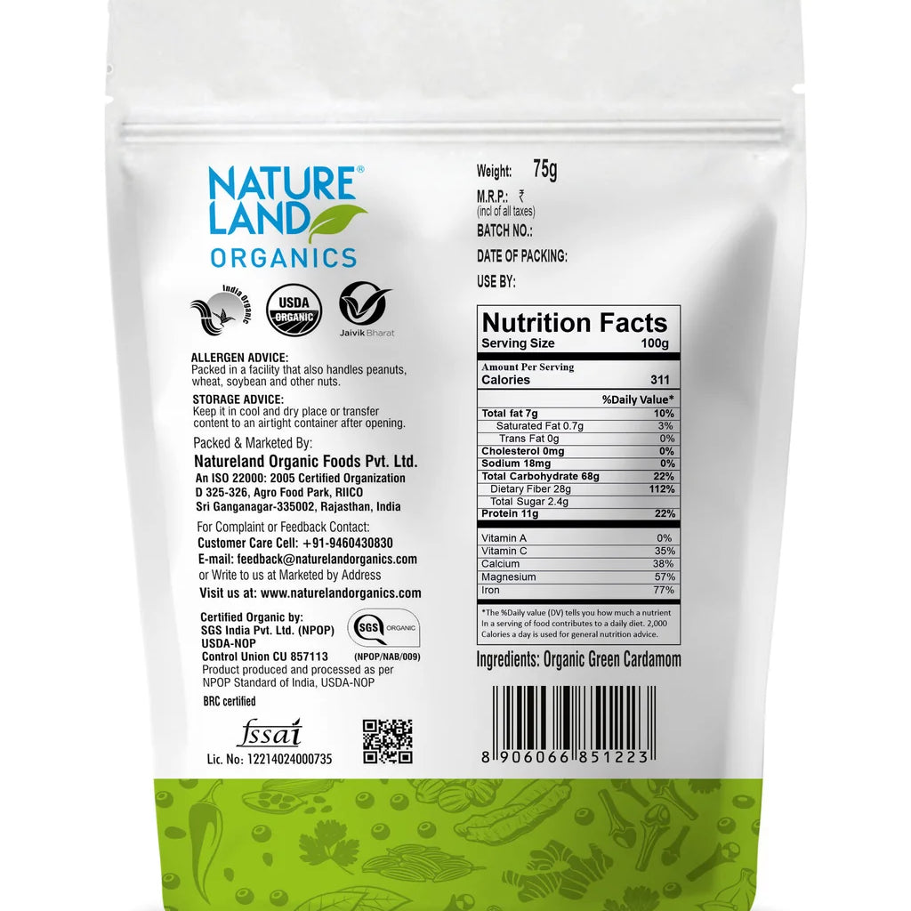 GREEN CARDAMOM WHOLE | Natural  &  Organic