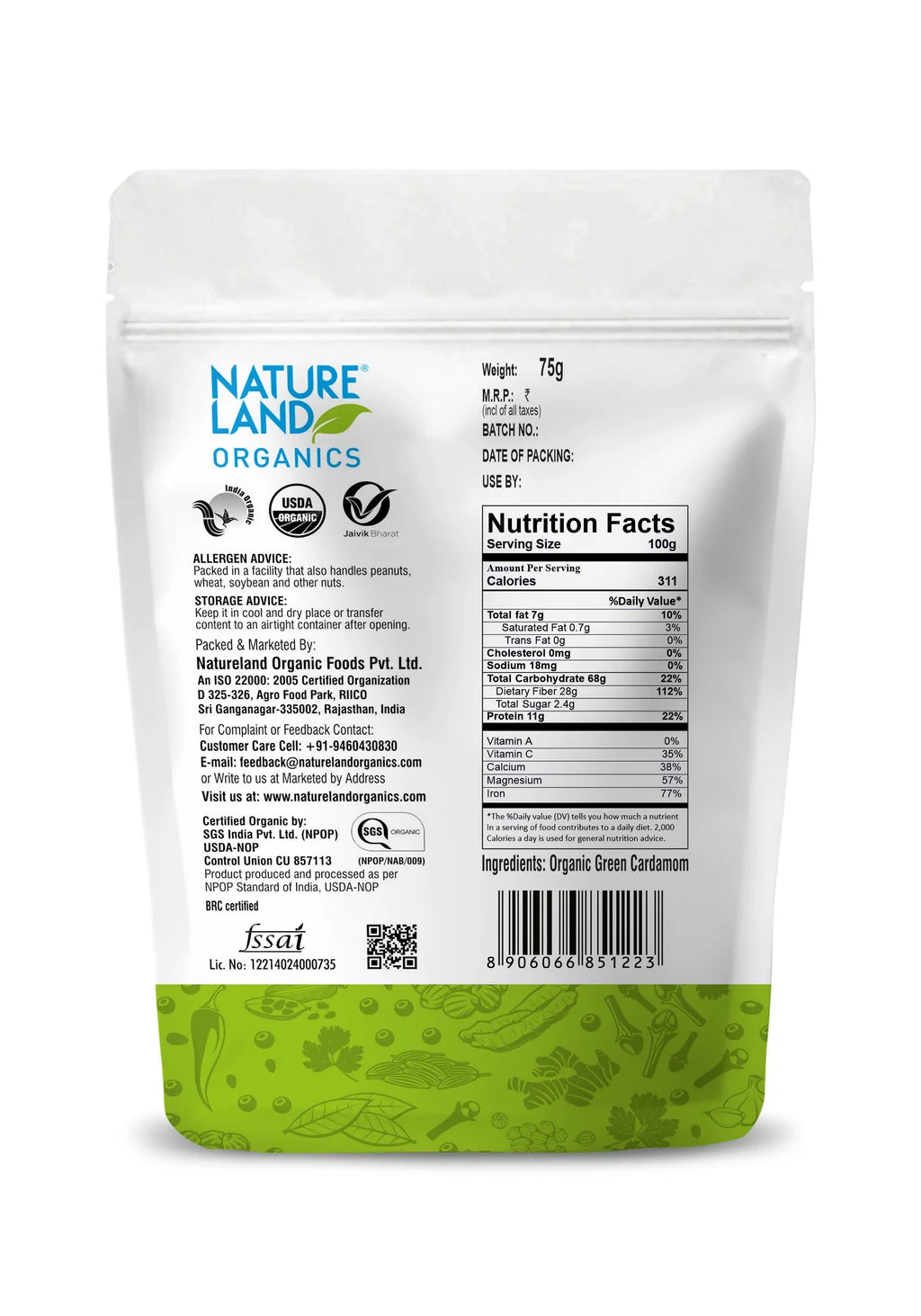 GREEN CARDAMOM WHOLE | Natural  &  Organic
