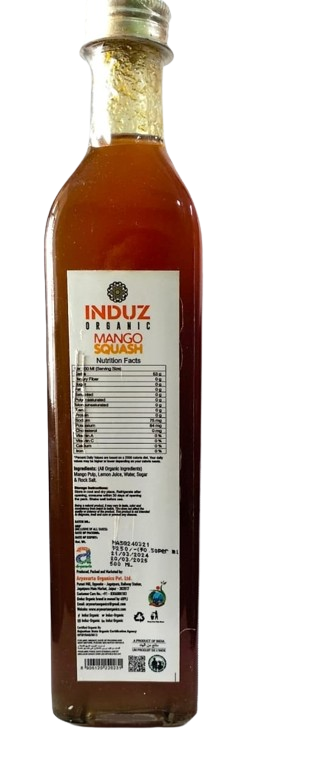 MANGO  SQUASH 500ml (INDUZ ORGANIC)