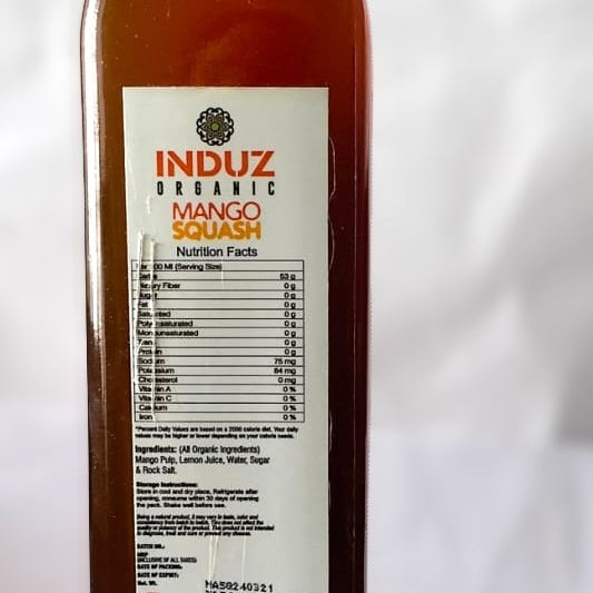 MANGO  SQUASH 500ml (INDUZ ORGANIC)
