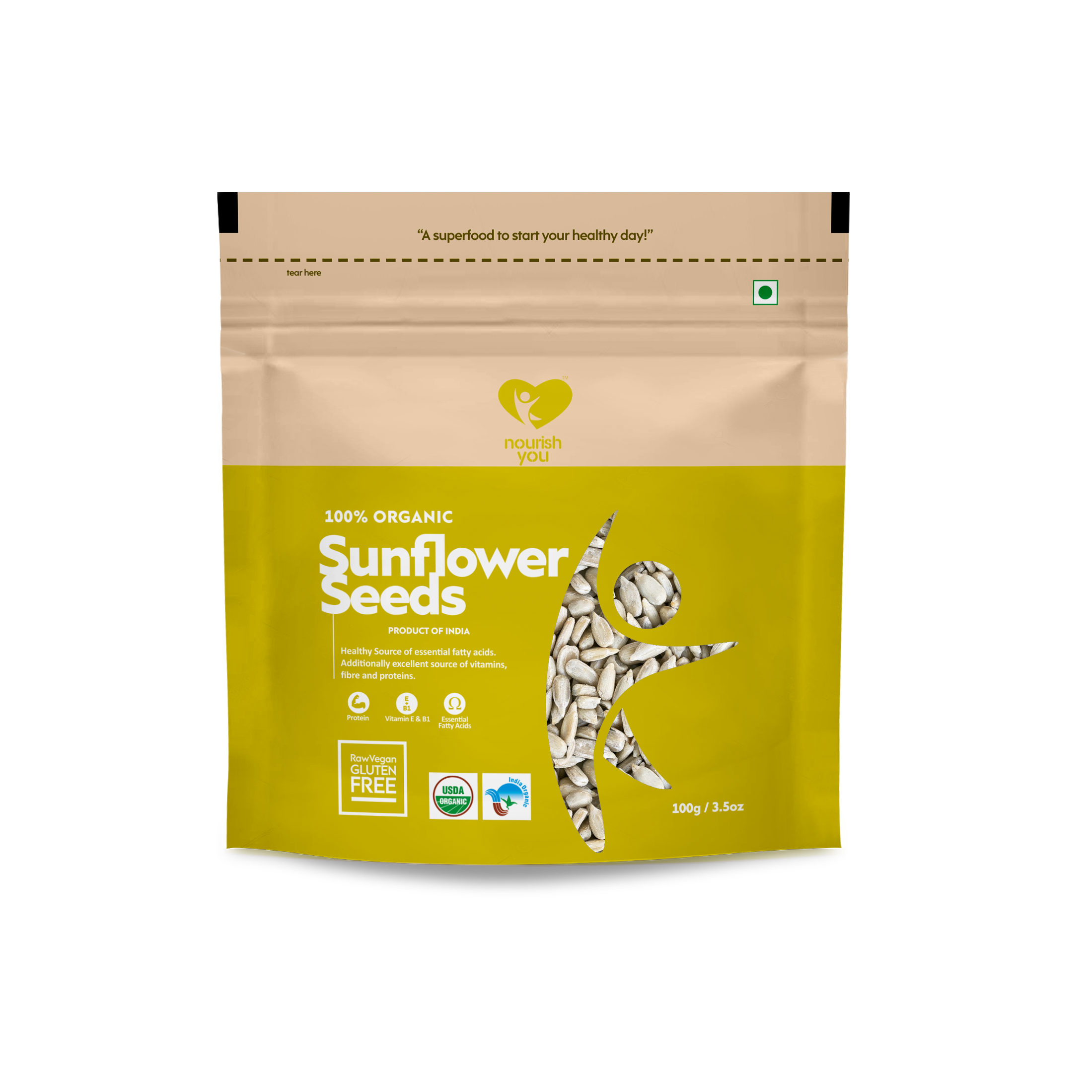 SUNFLOWER SEEDS 100GM (NOURISH YOU)