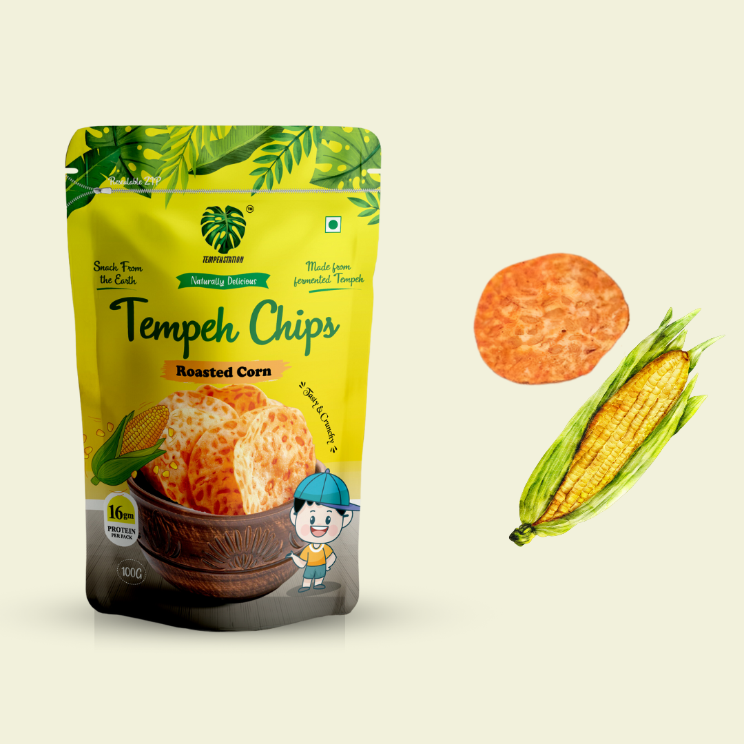 ROASTED CORN TEMPEH CHIPS | Natural  &  Organic 