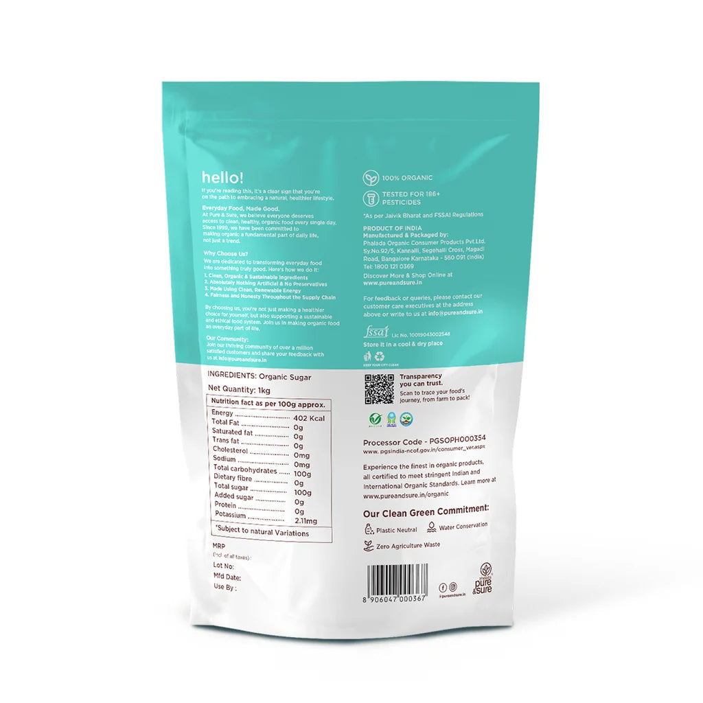 SULPHURLESS SUGAR | Natural  &  Organic