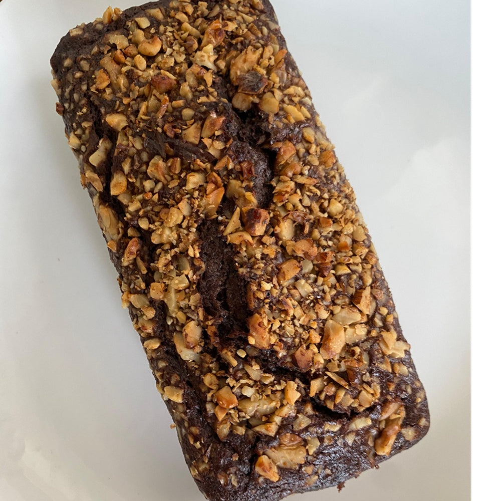 WHOLE WHEAT CHOCOLATE WALNUT CAKE - EGGLESS