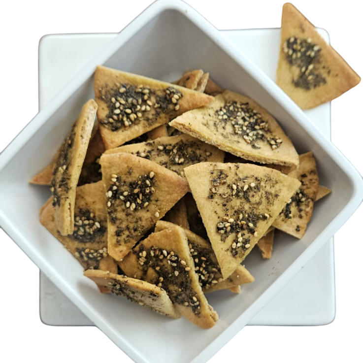 Zaatar pita crisps ( whole wheat)