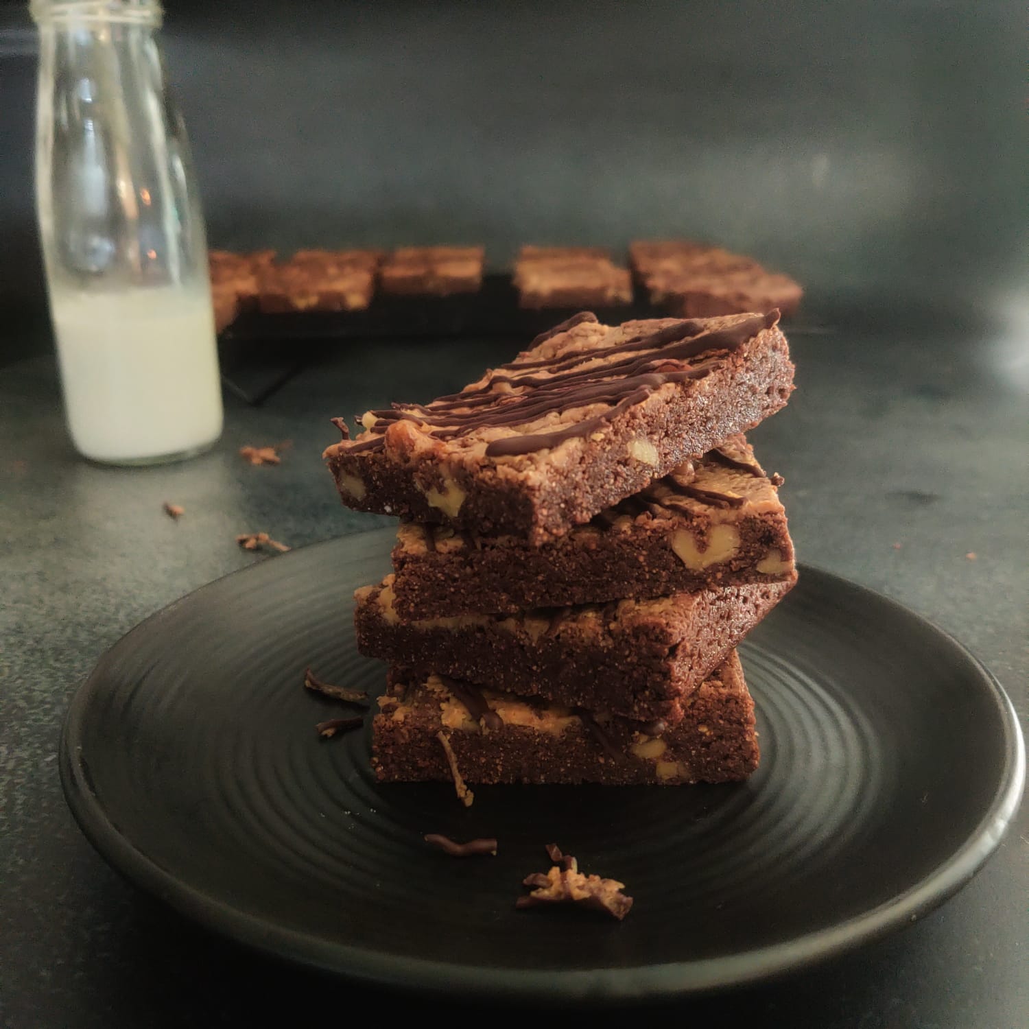 Gluten free Dark chocolate peanut butter brownies (egg free) pack of 4