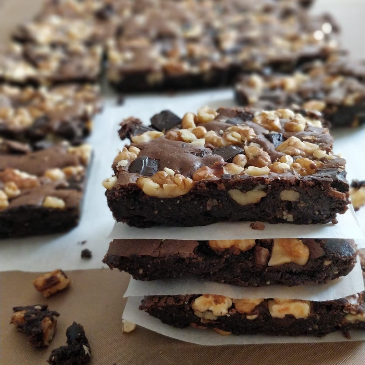 Dark choc walnut brownies (Pack of 4)