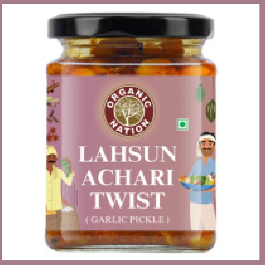LAHSUN ACHARI TWIST 250GM (ORGANIC NATION)