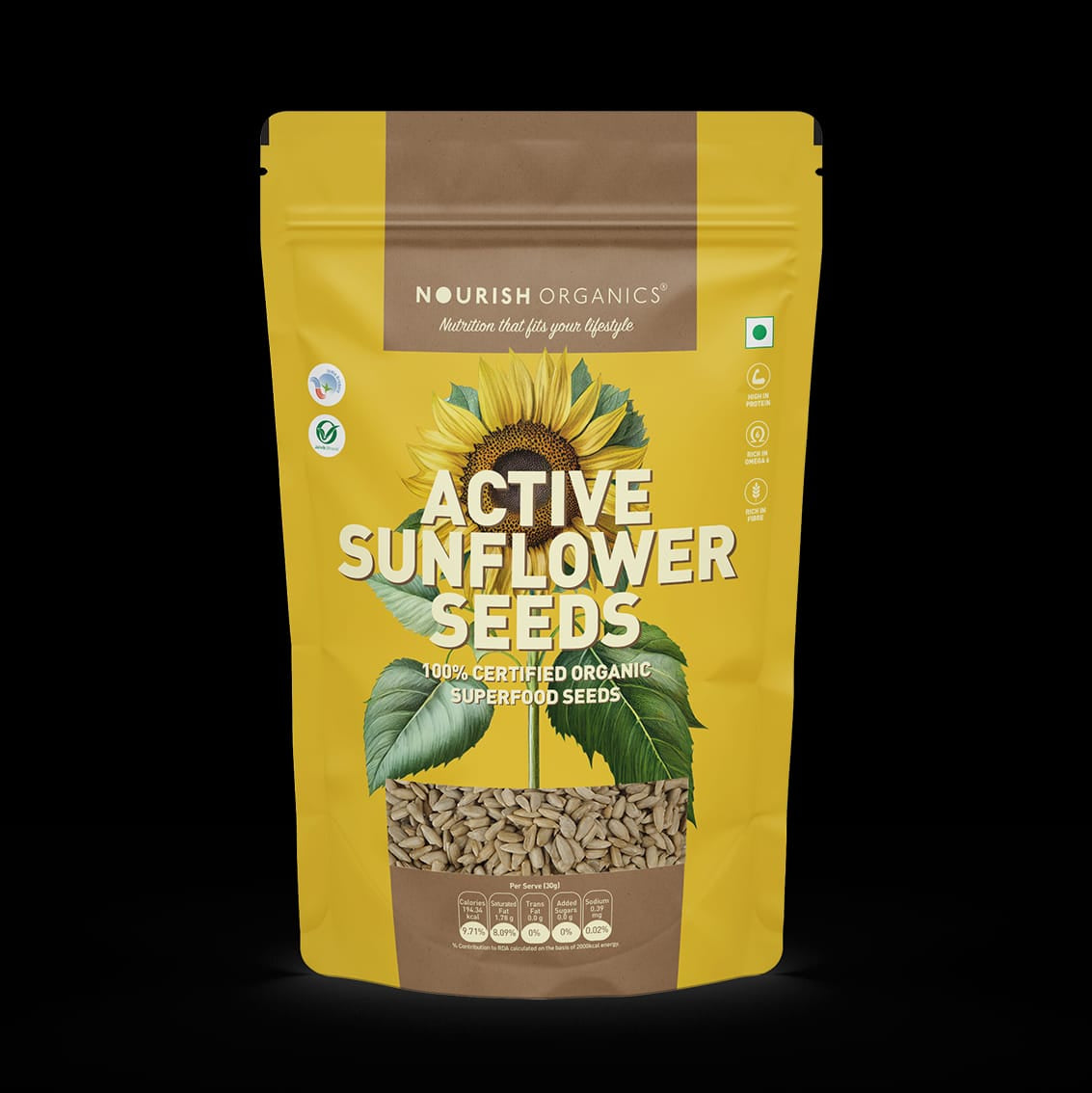 SEEDS - SUNFLOWER - ACTIVE| Natural  &  Organic