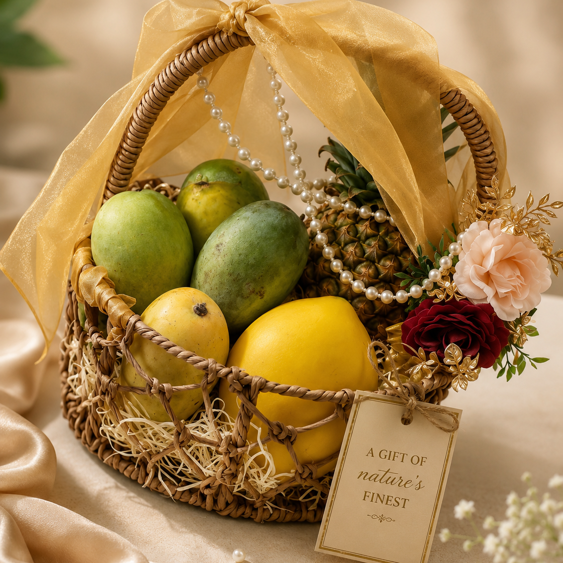 Fruits Gift Basket Large – ₹3000 (Including Premium Packaging)
