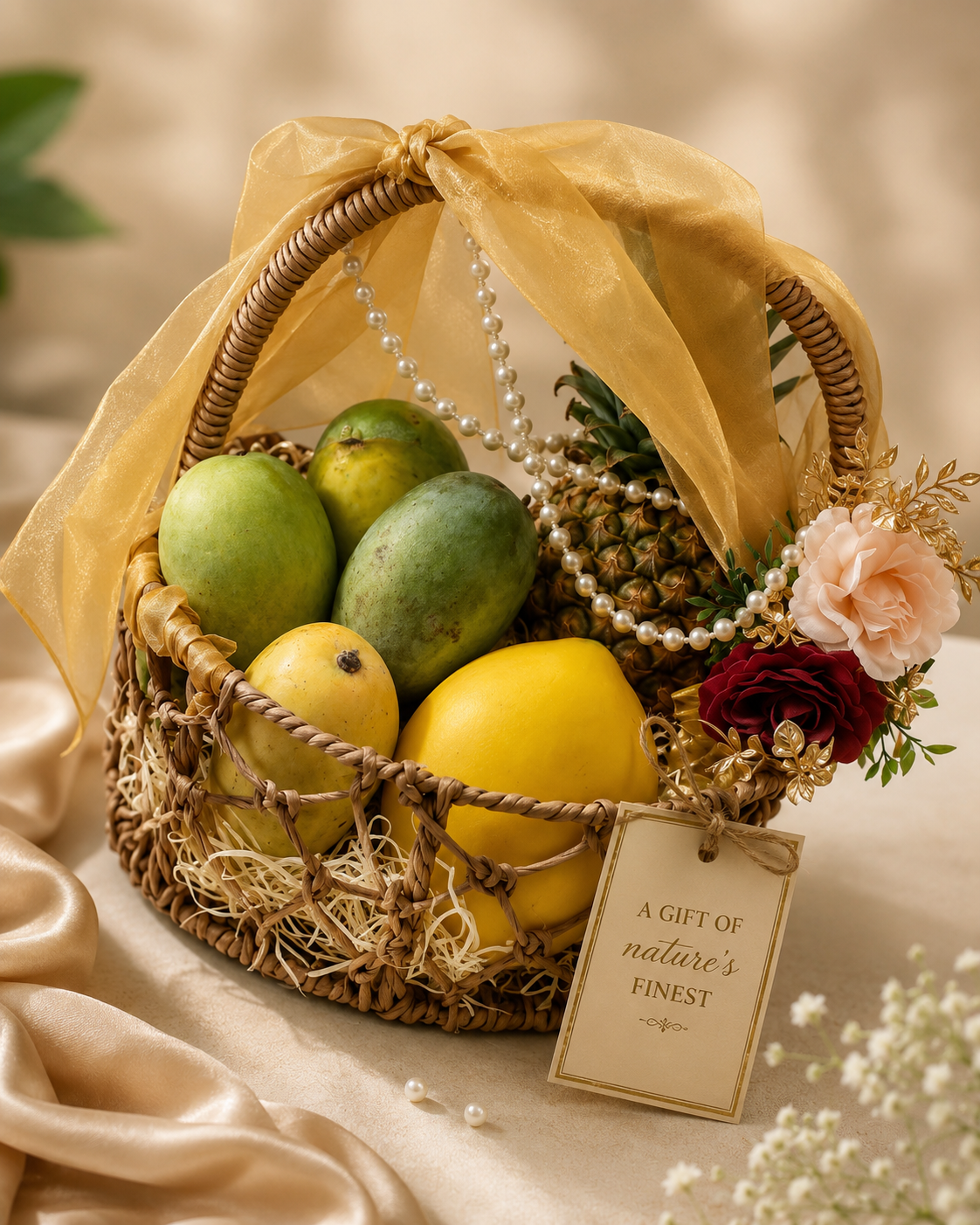 Fruits Gift Basket Large – ₹3000 (Including Premium Packaging)