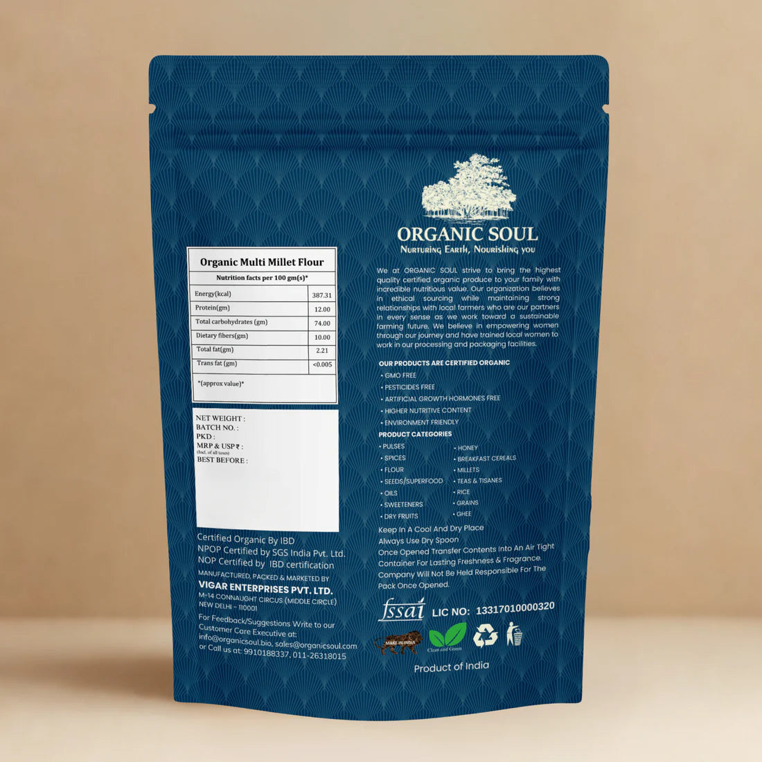 MULTI MILLET FLOUR  | Natural  &  Organic