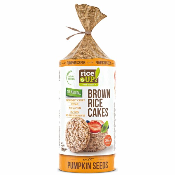 ORGANIC PUMPKIN SEEDS BROWN RICE CAKES 120GM