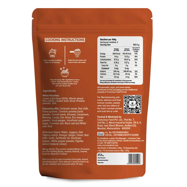 SCHEZWAN JOWAR MILLET NOODLES | Natural & Organic