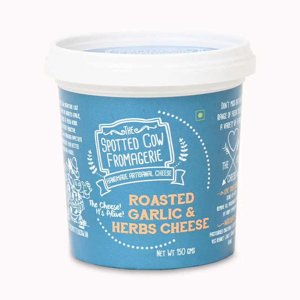 ROASTED GARLIC HERBS CHEESE 150 GM (The Spotted Cow Fromargerie) | Natural & Organic