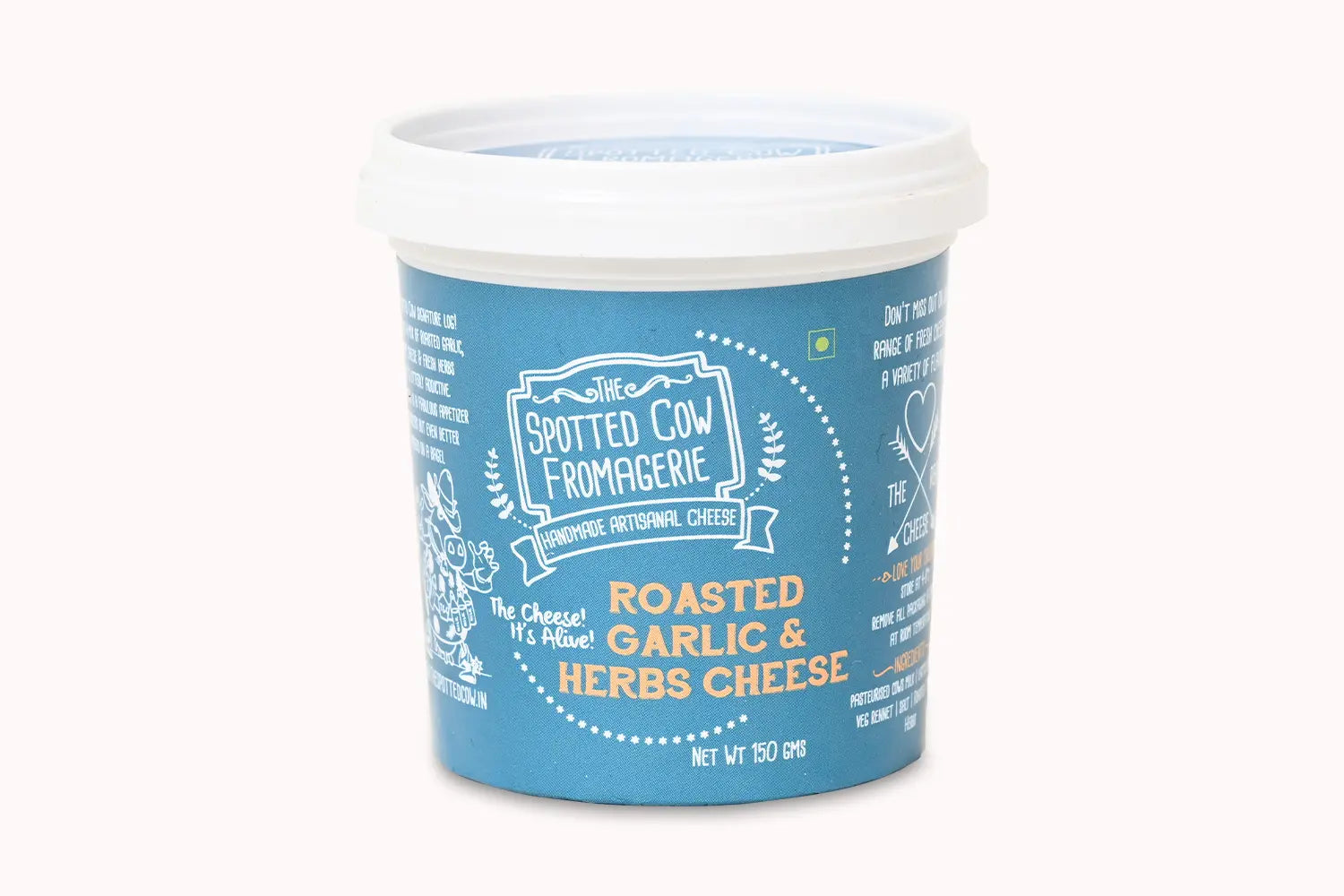 ROASTED GARLIC HERBS CHEESE 150 GM (The Spotted Cow Fromargerie) | Natural & Organic