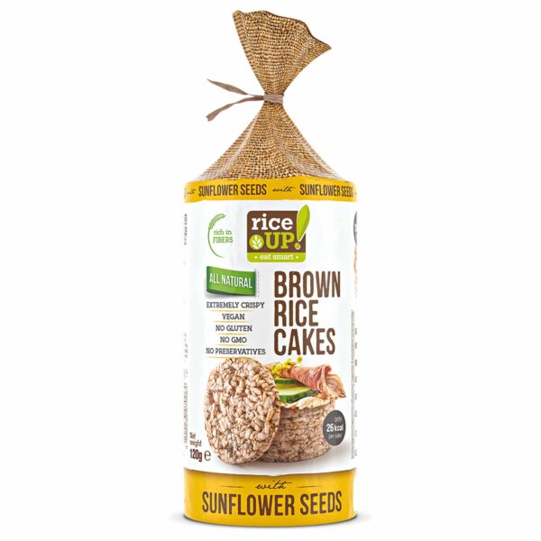ORGANIC SUNFLOWER SEEDS BROWN RICE CAKES 120GM